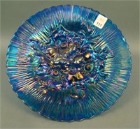 Northwood Electric Blue Poppy Show Plate. 9 1/4"