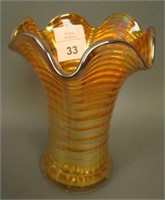 Imperial Marigold Miniature Ripple Vase. 4 7/8"