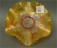 Fenton Reverse Amberina Opalescent Lotus &