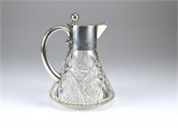 German silver mounted cut glass claret jug