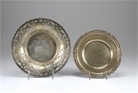 Austro Hungarian silver pierced bowl with a plate