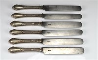 Six Russian silver knives