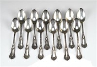 Twelve American silver teaspoons