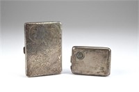 English silver match safe w/ German cigarette case