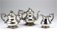 Three piece 19th C Dutch silver tea set
