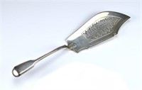 Georgian English silver pierced fish slice