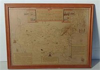 Map of America's Making- cardboard framed