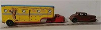 Roy Rogers tin toy truck, trailer & toy car