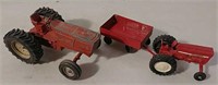 2 tin toy tractors
