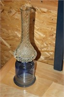 Glass Folk Art Vase 16H
