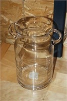 Double Handle Glass Vase 10H