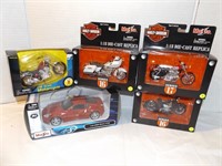 FOUR(4) 1:18 MOTORCYCLES & 1:24 '09 NISSAN 370Z