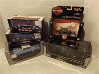 FIVE(5) DIECAST MODELS~HARLEY, PLYMOUTH & MORE
