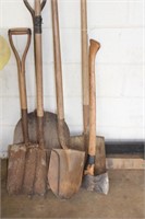 Group of Shovels, Pitch Fork, Ax