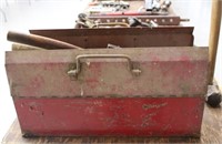 Large Red Metal Toolbox & Contents