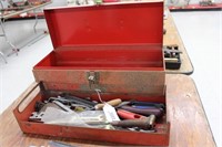 Red Metal Toolbox & Contents