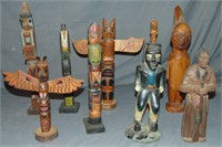 Wood Carved Totem Pole Lot