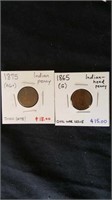 Two Indian Head pennies