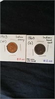 2 Indian Head pennies