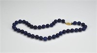 Lapis bead necklace with 14k gold clasp