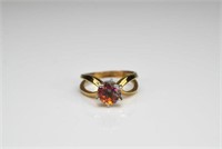 14k yellow gold and alexandrite ring