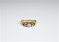 Gold and diamond engagement ring