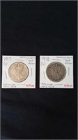 1917 and 1918 Walking Liberty half-dollars