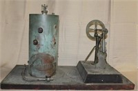 brass scale model steam engine, door is