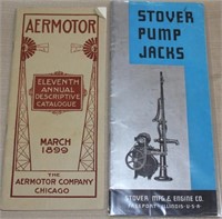 2 catalogs, 1899 AERMOTOR & Stover Pump Jacks