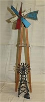 scale model windmill on wooden tower 25.5" high,