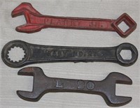 3 wrenches, Planet Jr. 6.25", "Easy" No.2 6.50",