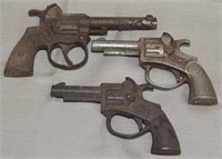 3 iron cap guns, 2 "ECHO" 5" L, 1 "TEDDY" 6"L