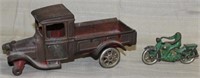 cast iron truck marked "ARCADE MFG CO" front