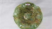 Mburg 10" radium green Whirling Leaves bowl