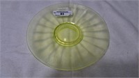 Fenton 6" vaseline stretch glass plate