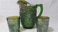 Imperial green 7pc Grape water set