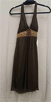 Ruby Rox Size Large Brown Dress with Gold Bling
