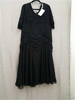 Roamans Size 20W Black Beaded Dress