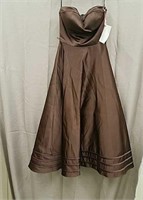 Bill Levkoff Size 4 Brown Strapless Dress