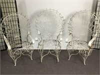 3 Antique Wire Peacock Chairs
