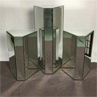 3 Beveled Mirrored Display Pedestals