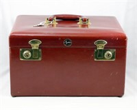 Vintage Shortrip Leather Makeup Case with Key