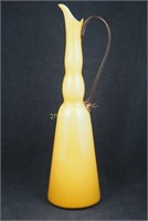 Vintage 20" Blown Yellow Glass Pitcher