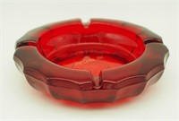 Red Pattern American Federal Eagle Glass Ash Tray