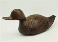 Vintage Hand Carved Natural Walnut 10" Duck Decoy