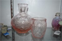 Vtg Glass Tumble-Up Decanter w/ Matching