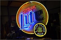 Large Neon Miller Lite Sign