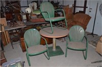 Vtg. Patio Set, Three Chairs & Table w/ Formica