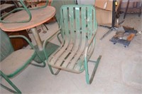 Antique Spring Back Metal  Garden Chair