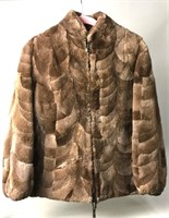 Vintage Soft Sheared Real Fur Bomber Jacket
